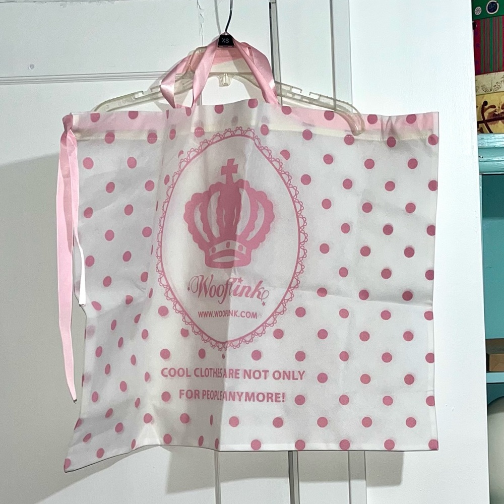 WOOFLINK Pink Polka Dot Tote Bag NEW